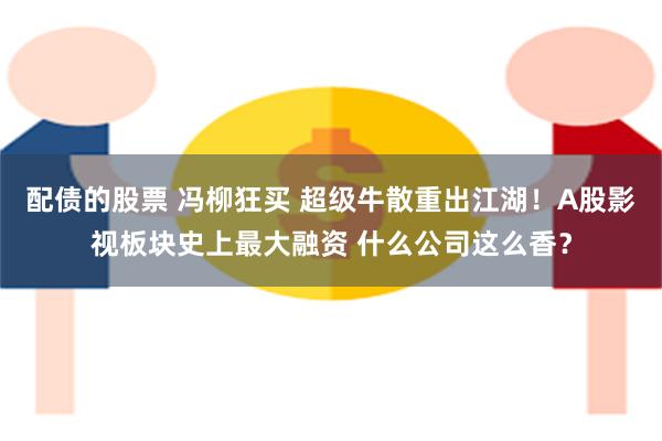 配债的股票 冯柳狂买 超级牛散重出江湖！A股影视板块史上最大融资 什么公司这么香？